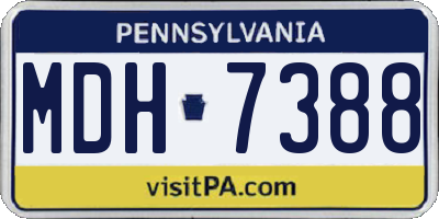 PA license plate MDH7388