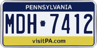 PA license plate MDH7412