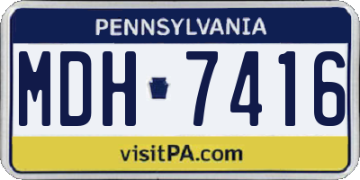 PA license plate MDH7416