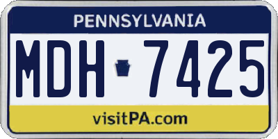 PA license plate MDH7425