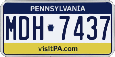 PA license plate MDH7437