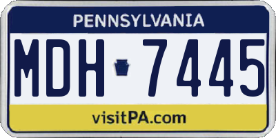 PA license plate MDH7445
