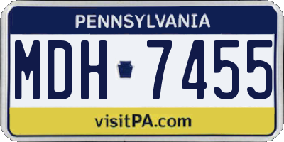 PA license plate MDH7455
