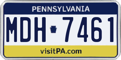 PA license plate MDH7461