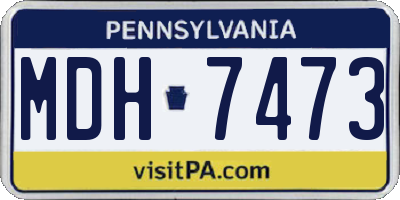 PA license plate MDH7473