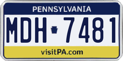 PA license plate MDH7481