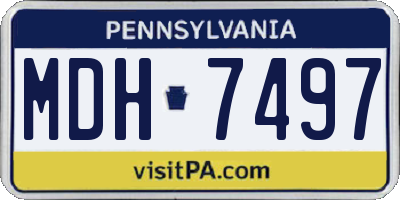 PA license plate MDH7497
