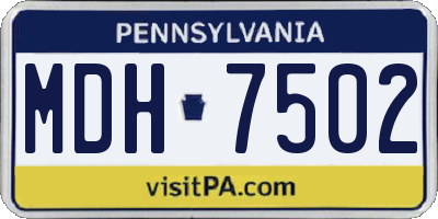 PA license plate MDH7502
