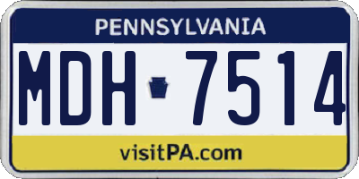 PA license plate MDH7514