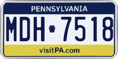 PA license plate MDH7518