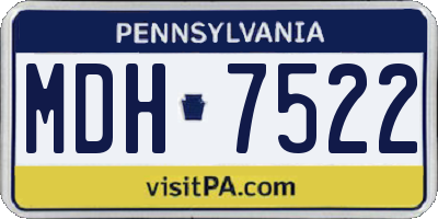 PA license plate MDH7522