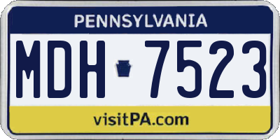 PA license plate MDH7523