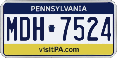 PA license plate MDH7524