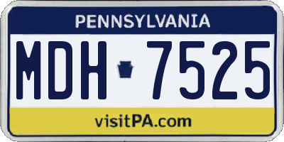 PA license plate MDH7525
