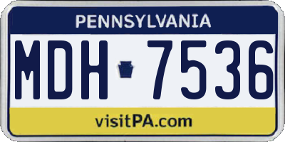 PA license plate MDH7536