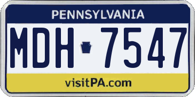 PA license plate MDH7547