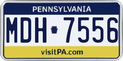 PA license plate MDH7556