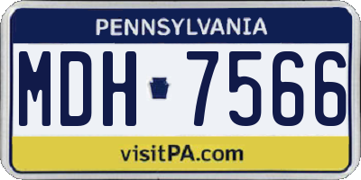 PA license plate MDH7566