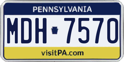 PA license plate MDH7570