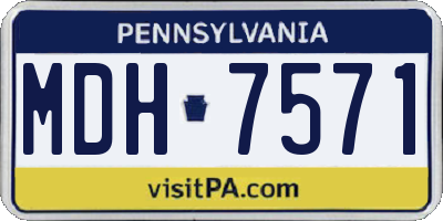 PA license plate MDH7571