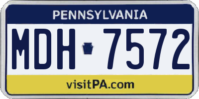 PA license plate MDH7572
