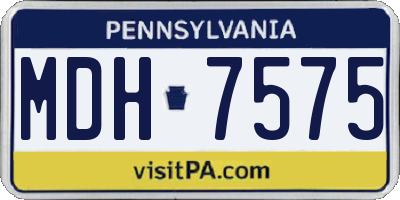PA license plate MDH7575