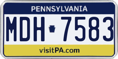 PA license plate MDH7583