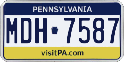 PA license plate MDH7587