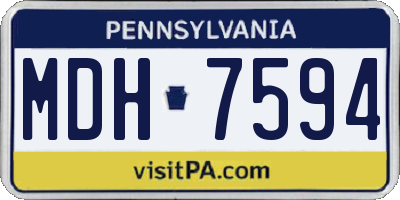 PA license plate MDH7594