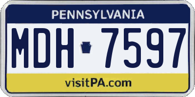 PA license plate MDH7597