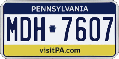 PA license plate MDH7607