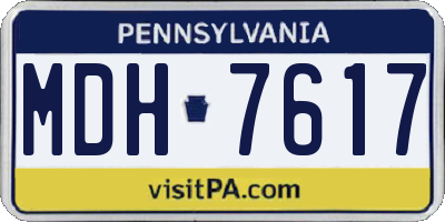 PA license plate MDH7617