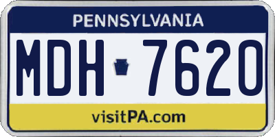 PA license plate MDH7620