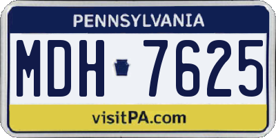 PA license plate MDH7625