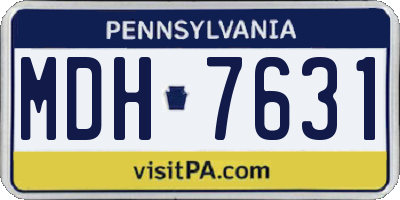PA license plate MDH7631