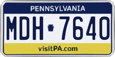 PA license plate MDH7640