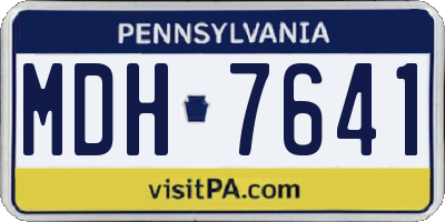 PA license plate MDH7641