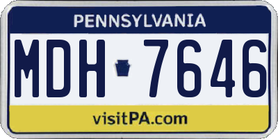 PA license plate MDH7646
