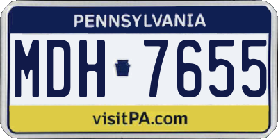 PA license plate MDH7655