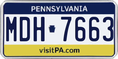 PA license plate MDH7663
