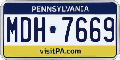 PA license plate MDH7669