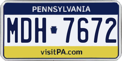 PA license plate MDH7672