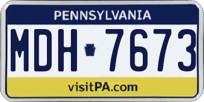 PA license plate MDH7673