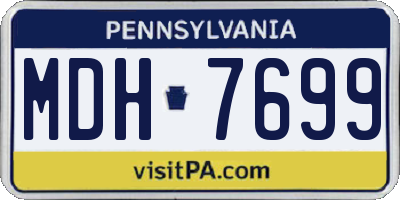 PA license plate MDH7699
