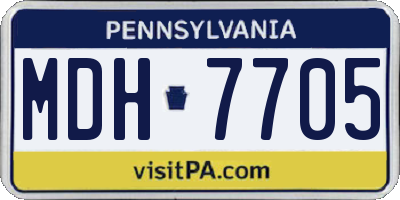 PA license plate MDH7705