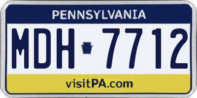 PA license plate MDH7712