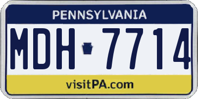 PA license plate MDH7714
