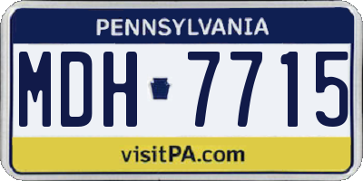 PA license plate MDH7715