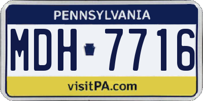 PA license plate MDH7716