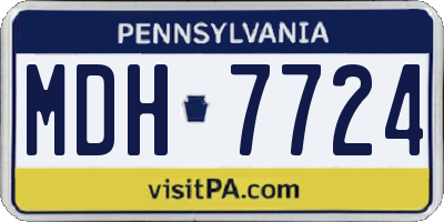 PA license plate MDH7724